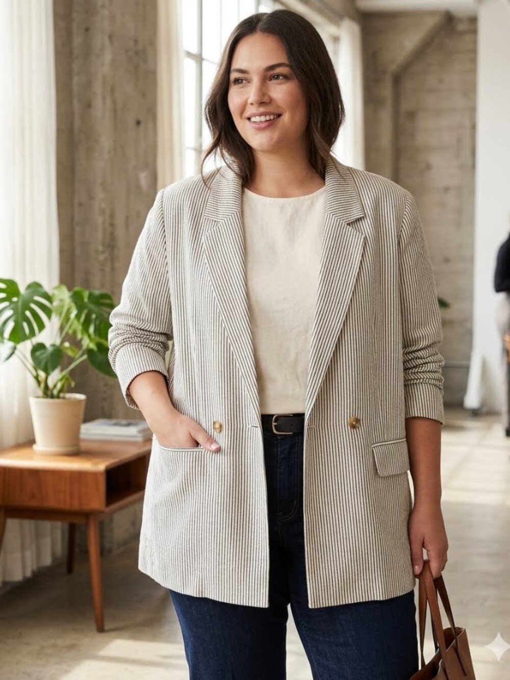 Old Navy Blazer Double-breasted Linen blend  Blazer  Size XXL New w/tags